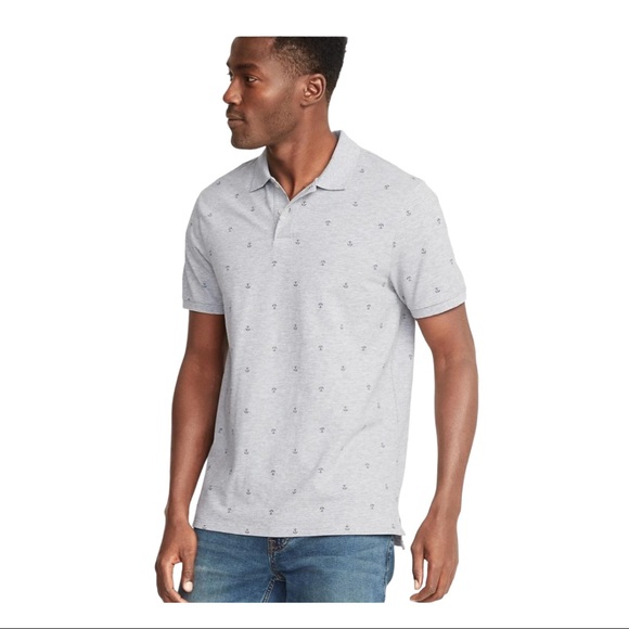 OLD NAVY Grey/Navy Anchor Polo - Picture 2 of 9